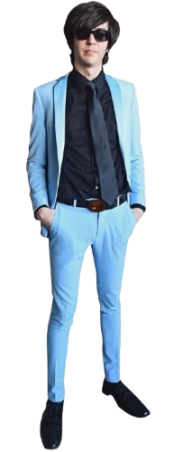 will toledo of car seat headrest in a blue suit